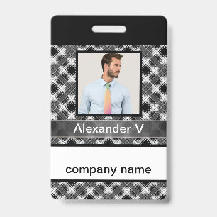 Badge Motif abstrait sans à damiers plaid