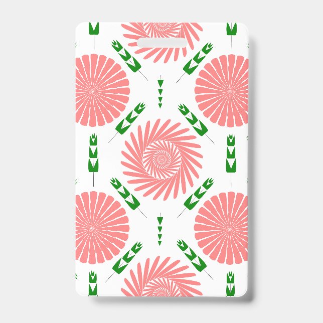 Badge  motif aux fleurs roses  (Avant)