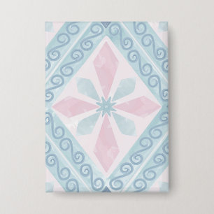 Badge motif bleu en forme de diamant