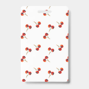 Badge Motif Cerise Rouge