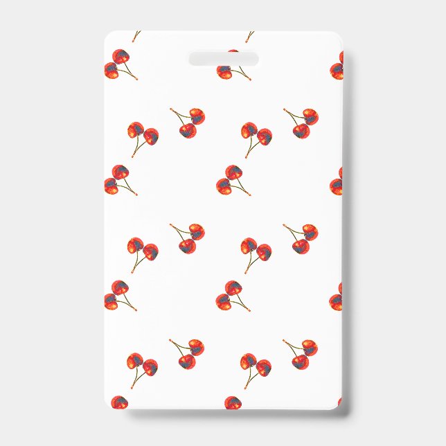 Badge Motif Cerise Rouge (Avant)