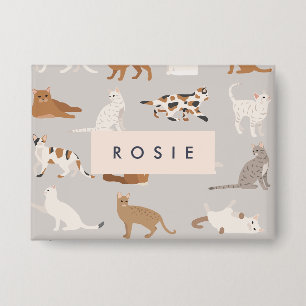 Badge Motif de chats Monogram Charming Amoureux de les c