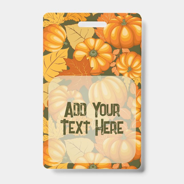 Badge Motif de citrouilles d'Halloween de la saison auto (Avant)