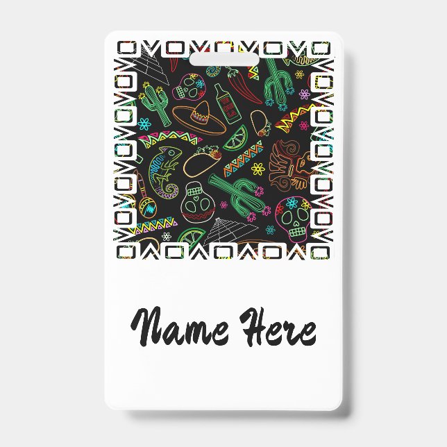 Badge Motif de fête mexicaine  (Avant)