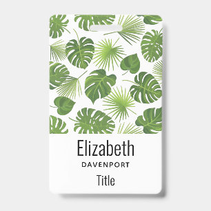 Badge Motif de feuilles tropicales vertes élégantes