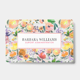 Badge Motif de fleurs aquarelles colorées
