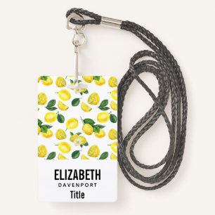 Badge Motif de fruits aux citrons jaunes