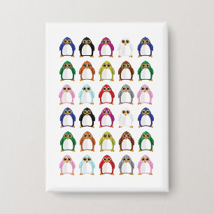 Badge Motif de manchot coloré Mignon Kawaii Amusant