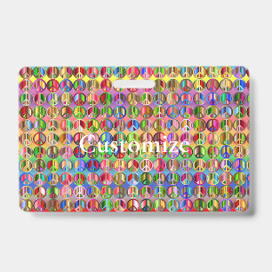Badge Motif de symboles de paix multicolores Thunder_Cov