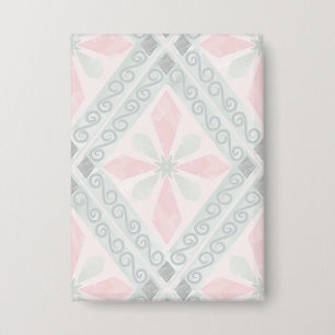 Badge Motif diamant pastel vert et rose