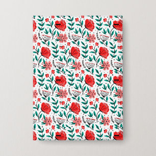Badge Motif floral dessiné à la main coloré.