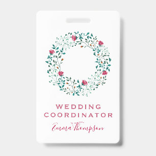 Badge Motif Floral Rustique & Foliage Vert   MARIAGE