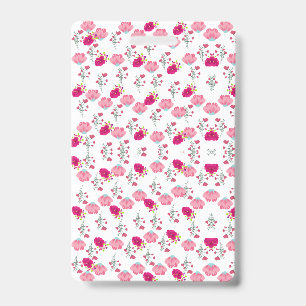 Badge Motif floral symétrique de jardin rose et rouge sa