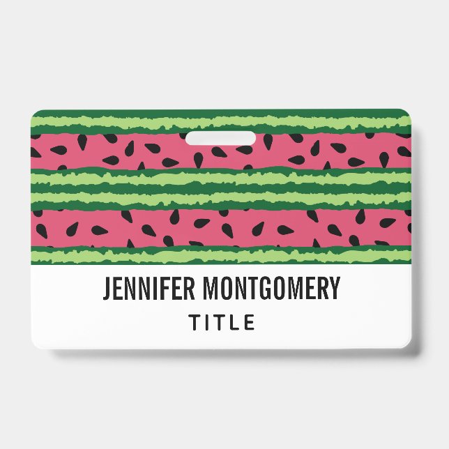 Badge Motif joli pastèque rose et vert (Avant)