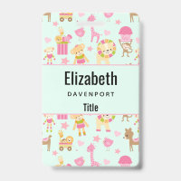 Motif mignon avec animaux et jouets fantaisistes