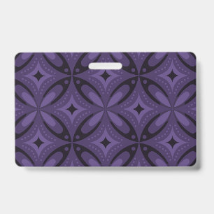 Badge Motif Rétro de Couleur Violet Foncé