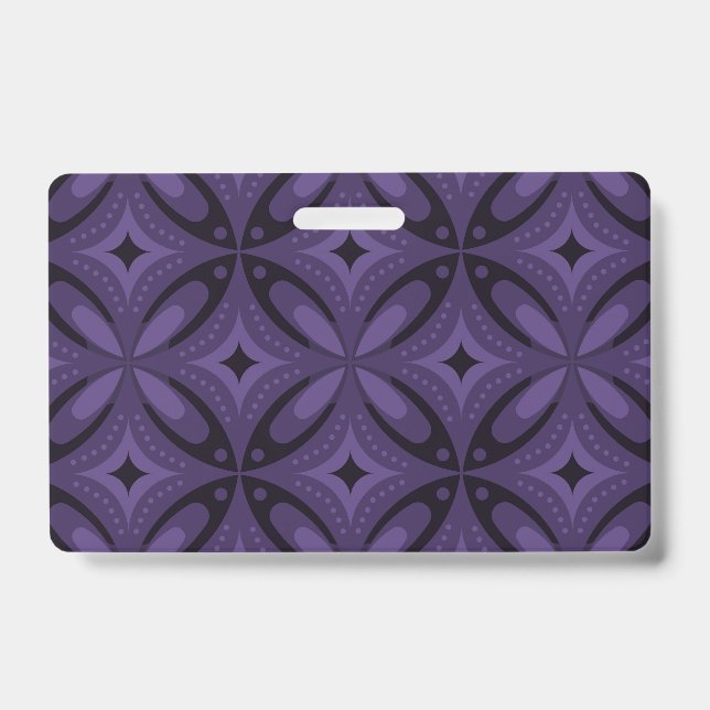 Badge Motif Rétro de Couleur Violet Foncé (Avant)