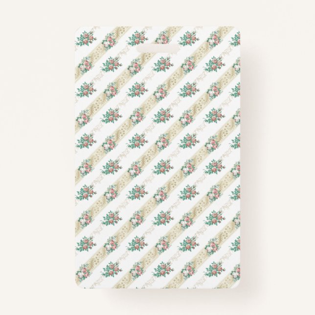 Badge Motif Rose vintage - Insigne (Devant)