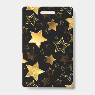 Badge Motif sans couture avec des étoiles dorées