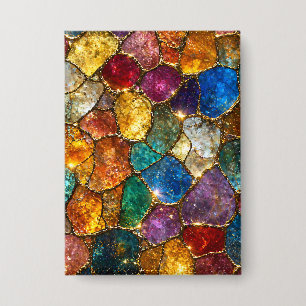 Badge Motif sans couture en mosaïque de cristal coloré d