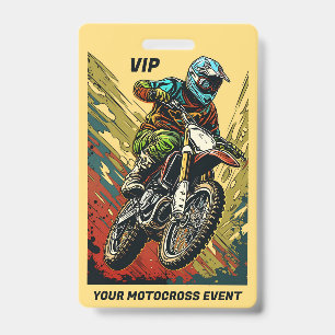 Badge Motocross Texte Personnalisé