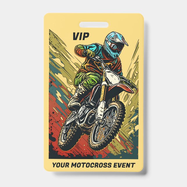 Badge Motocross texte personnalisé (Front)