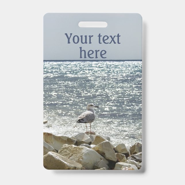Badge Mouette et mer (Avant)