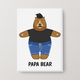 Badge Mug cadeau de la fête des pères Ourson Papa Mignon