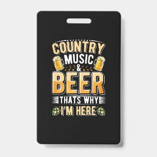 Badge Musique de pays de buveur de bière Anniversaire de