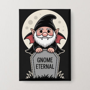 Badge Nain de vampire de dessin animé mignon debout deva