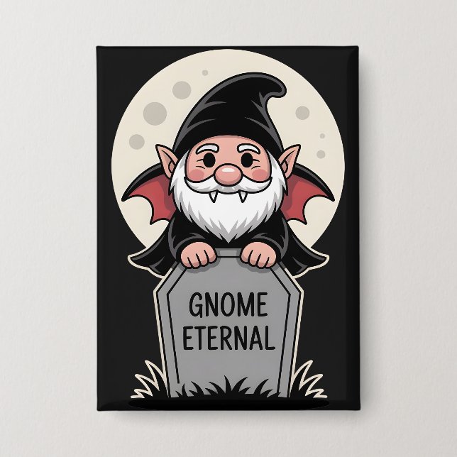 Badge Nain de vampire de dessin animé mignon debout deva (Recto)
