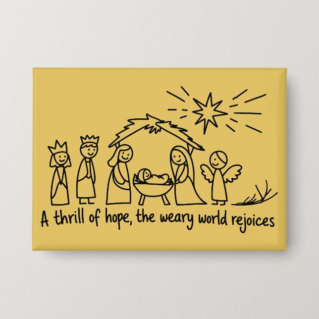 Badge Nativity Christmas Christian Family Matching  (Recto)