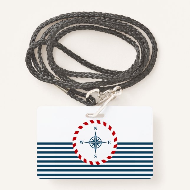 Badge Nautical design (Devant avec lanière)