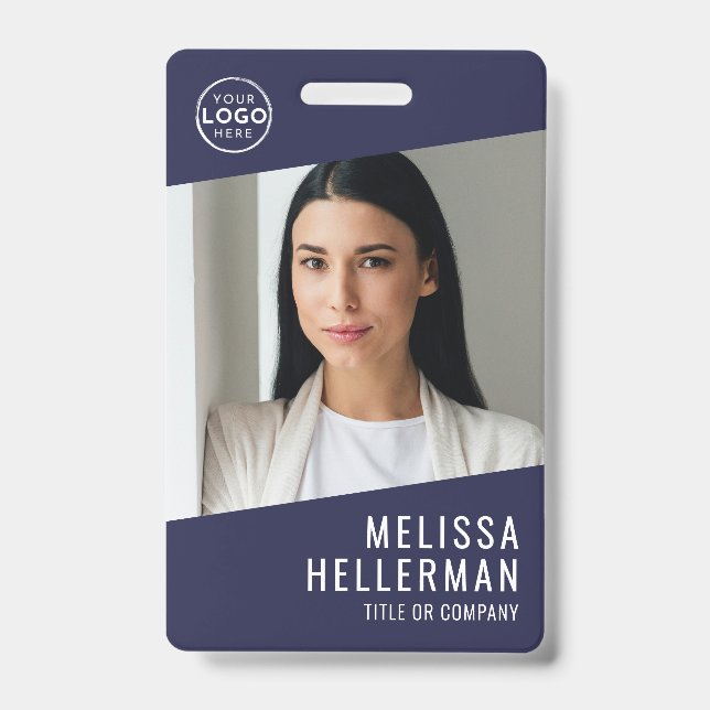 Badge Navy Blue Company Logo Employee ID (Face)
