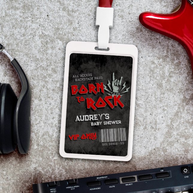 Badge Né pour le Rock - Accès Tout Public VIP  (Born to Rock - All Access Backstage Pass)