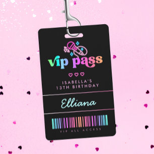Badge Neon Glow Karaoke Anniversday VIP Pass Fête Person