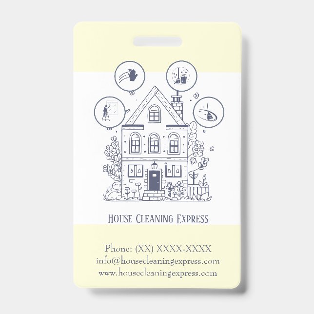 Badge Nettoyage de Maison Services de Ménage Charmant (Avant)