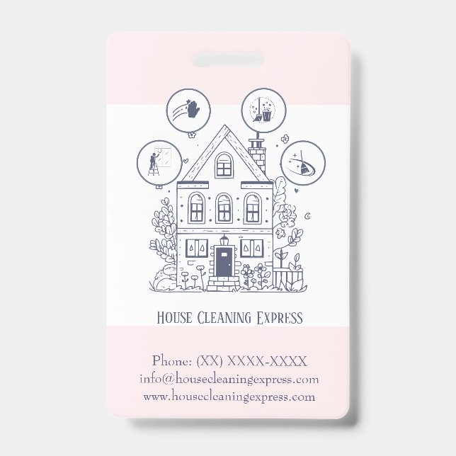 Badge Nettoyage de Maison Services de Ménage Charmant (Avant)
