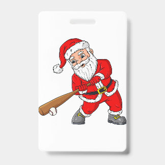 Badge Noël Santa Claus Baseball Pitcher Boys T Enfants