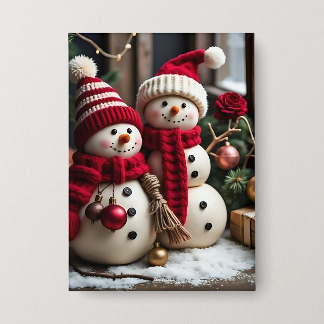 Badge Noël Vintage - Bouton (Recto)