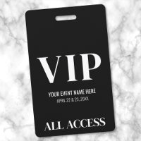 Noir Blanc Simple Élégant Événement VIP