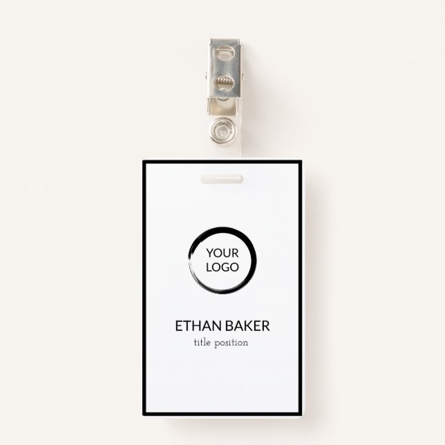 Badge Noir Et Blanc (Devant avec clip)