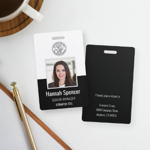 Badge Noir   ID photo de l'employé Sécurité de la sociét