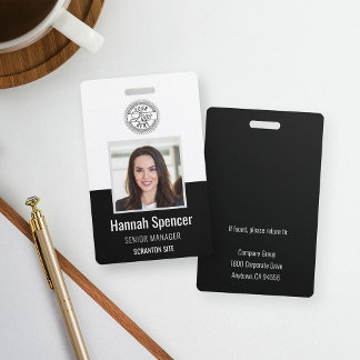 Badge Noir | ID photo de l'employé Sécurité de la sociét