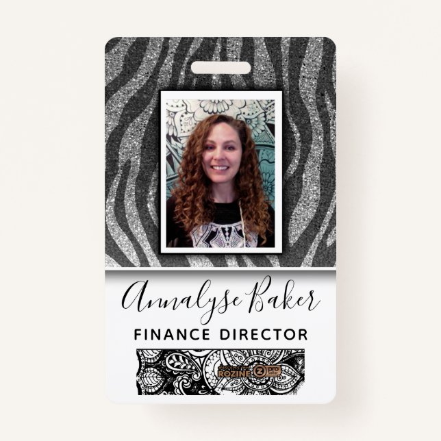 Badge Noir Professionnel Parties scintillant CNA Infirmi (Devant)