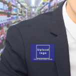Badge Nom commercial et logo sur le bouton Rectangle ble<br><div class="desc">Bouton rectangle bleu que vous pouvez customiser en tapant votre nom d'entreprise et en téléchargeant votre logo d'entreprise. Customisez-le et utilisez-le comme un accessoire uniforme pour annoncer votre entreprise ou pour promouvoir votre marque auprès de clients ou de clients. Accessoire personnalisable que vous pouvez utiliser comme matériel marketing pour développer...</div>