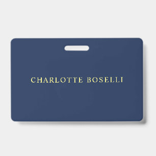 Badge Nom de couleur bleu minimaliste classique professi