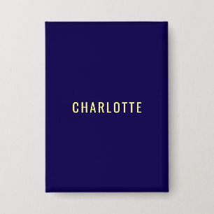Badge Nom de couleur bleue classique minimaliste profess