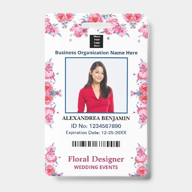 Badge Nom de la photo de l'employé Carte d'identité pers (Avant)