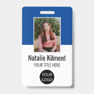 Badge Nom de la photo de l'employé Code de la barre de